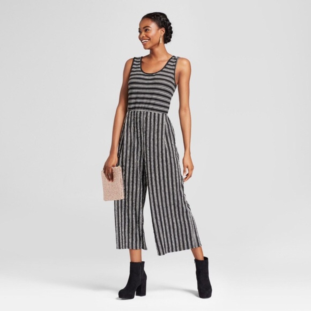 Striped Culotte Jumpsuit